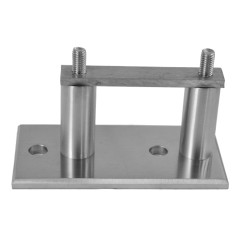 Úchyt na bočné kotvenie stĺpu ø 42.4mm, (kotviaca platňa 120x60x6mm), brúsená nerez K320 /AISI304 Úchyt na bočné kotvenie stĺpu ø 42.4mm, (kotviaca platňa 120x60x6mm), brúsená nerez K320 /AISI304